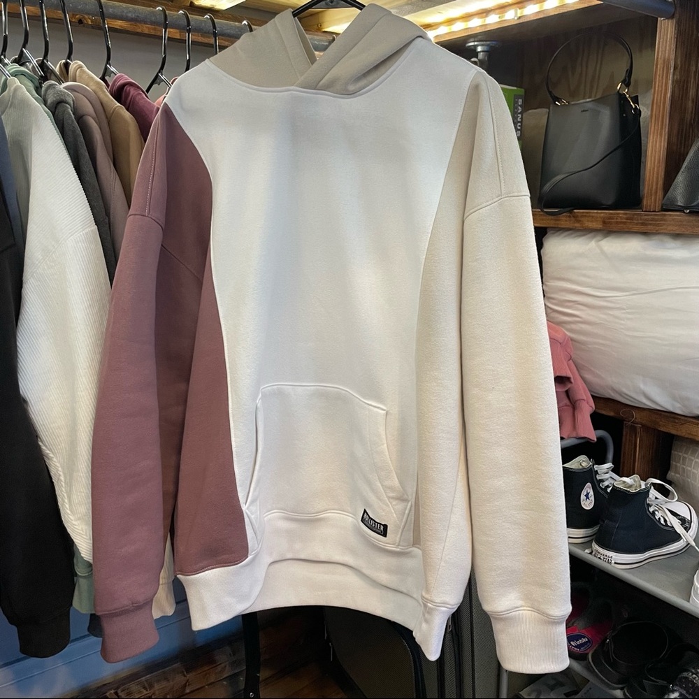 HOLLISTER purple/white/cream oversize hoodie